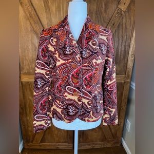 Ladies Talbots Stretch‎ Paisley Blazer Size 4